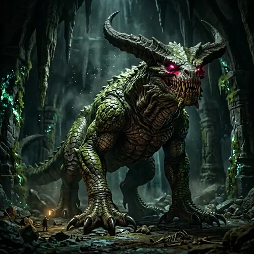 Intriguing Fantasy Creature in the Shadows