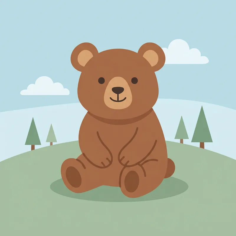 Simple Bear Illustration for Kids Simple Bear Illustration for Kids