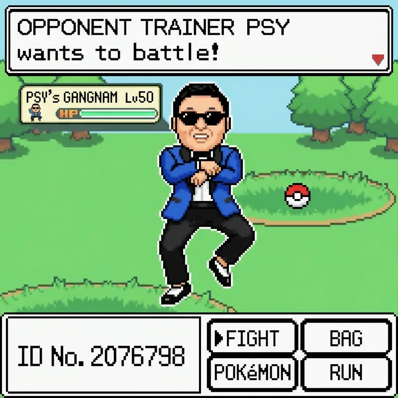 Psy Pokémon Dot Art - Celebrity Pixel Art