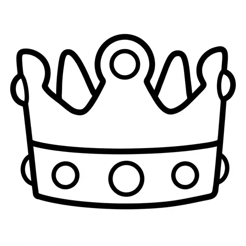 Simple Toy Crown Coloring Page for 2-Year-Olds