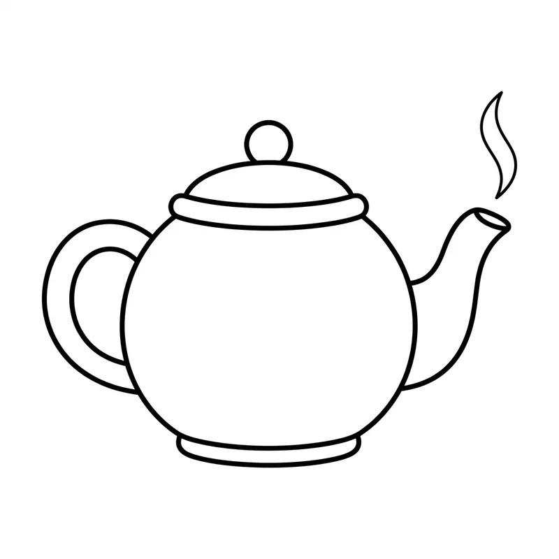 Simple Tea Pot Line Art for Easy Coloring Fun