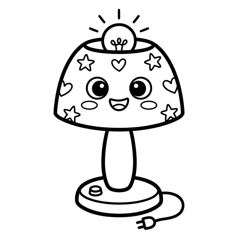 Cute Table Lamp Coloring Page for Kids Cute Table Lamp Coloring Page for Kids