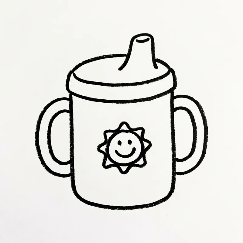 Adorable Cup Coloring Page for Toddlers | Simple & Easy Design Adorable Cup Coloring Page for Toddlers | Simple & Easy Design