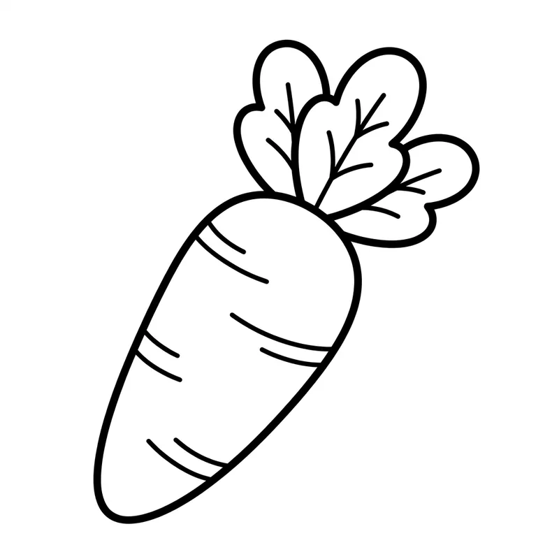 Simple Carrot Coloring Page for Kids Simple Carrot Coloring Page for Kids