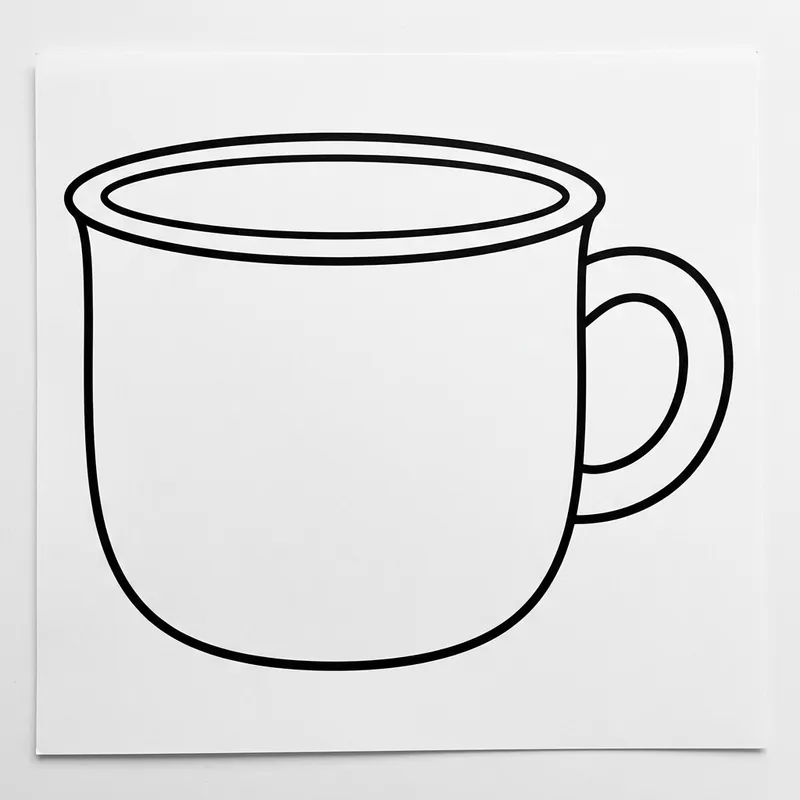 Simple Cup Coloring Page for Toddlers