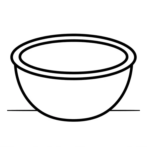 Simple Bowl Coloring Page for Toddlers