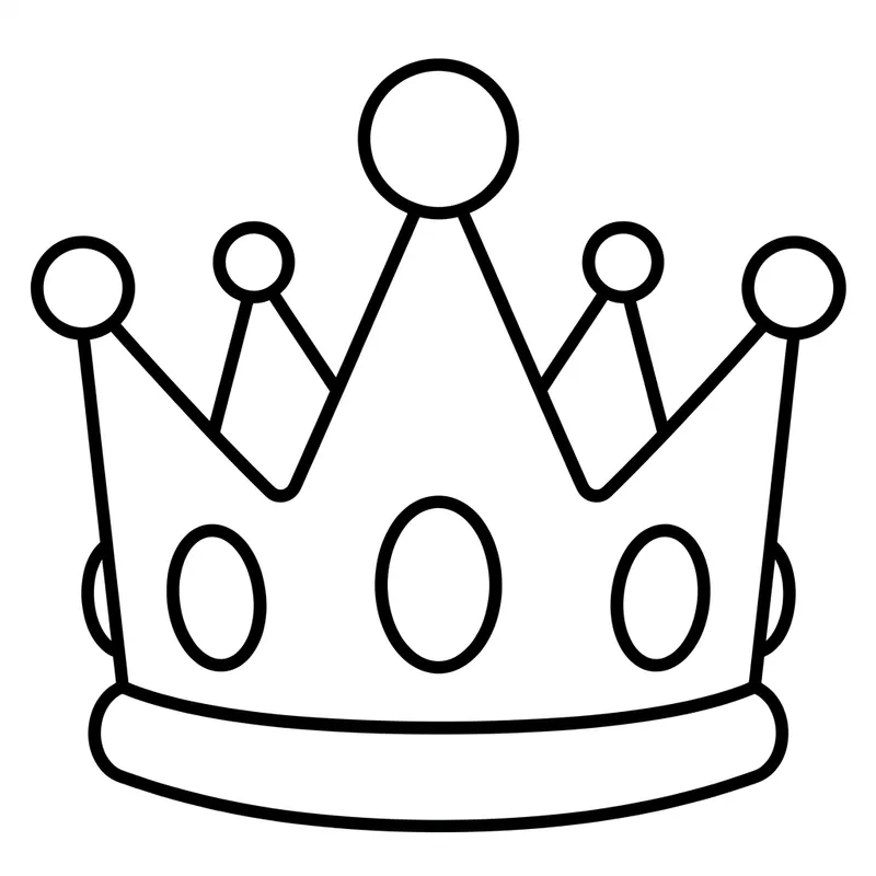 Simple and Uncomplicated Crown Coloring Page for Toddlers