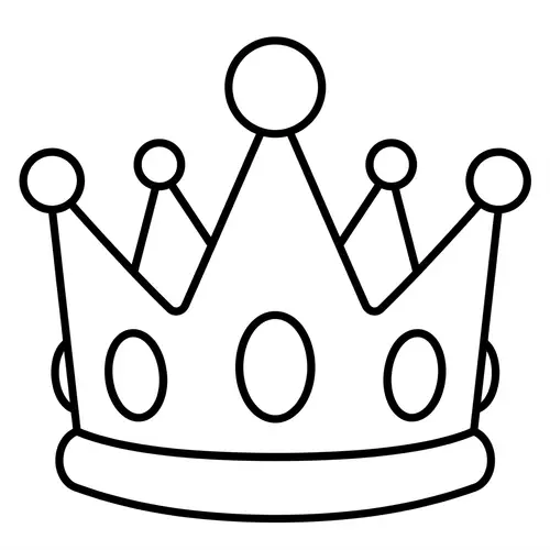 Simple Crown Coloring Page for 2-Year-Olds