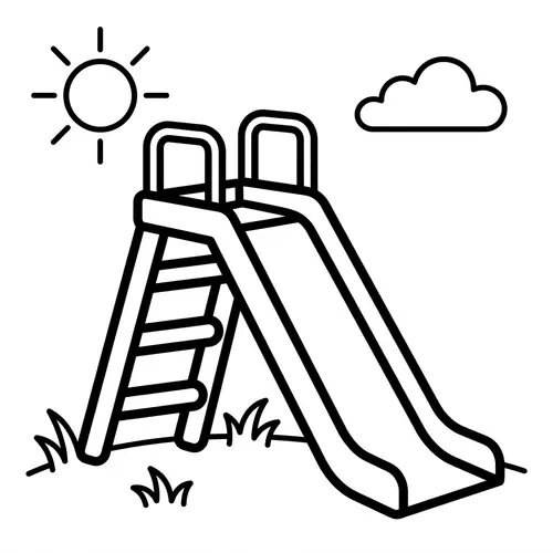 Simple Slide Coloring Page for Toddlers