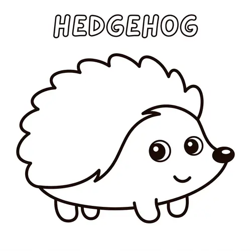Adorable Hedgehog Coloring Page for 1-Year-Olds