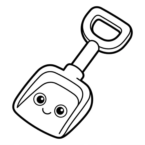 Cute Line-Art Toy Shovel for Toddlers to Color