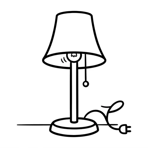 Simple Lamp Coloring Page for 1-Year-Old Kids