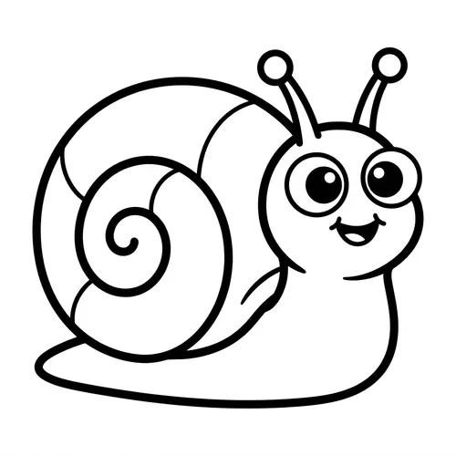 Cute Snail Line Art for Kids | Easy Colouring Activity