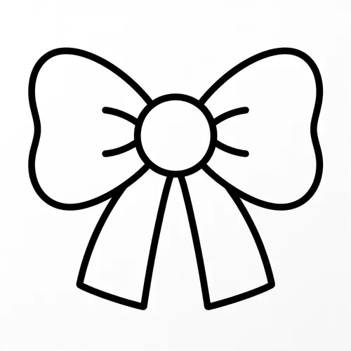 Simple Bow Coloring Page for Toddlers