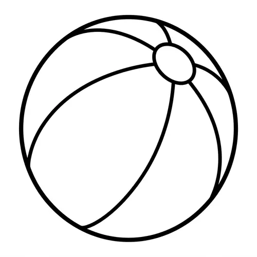 Simple Ball Coloring Page for 1-Year-Olds
