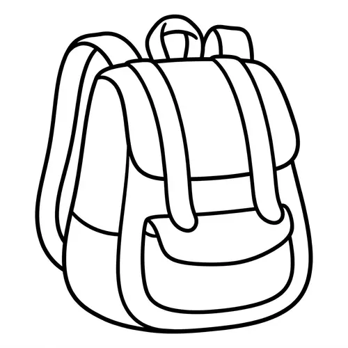 Simple Rucksack Coloring Page for Toddlers