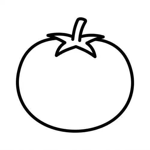 Simple Tomato Coloring Page for Toddlers