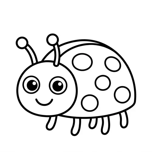 Cute Ladybug Coloring Page for 1-Year-Olds