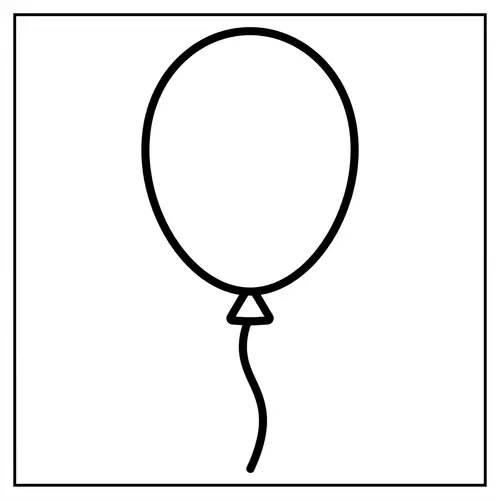 Simple Birthday Balloon Coloring Page for 2-Year-Olds