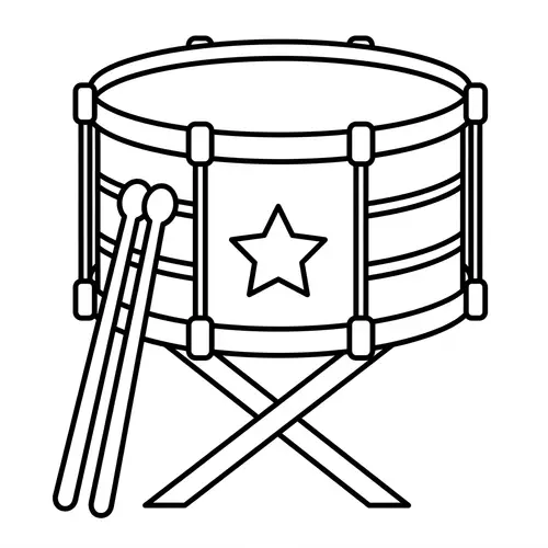Simple Toy Drum Coloring Page for Kids