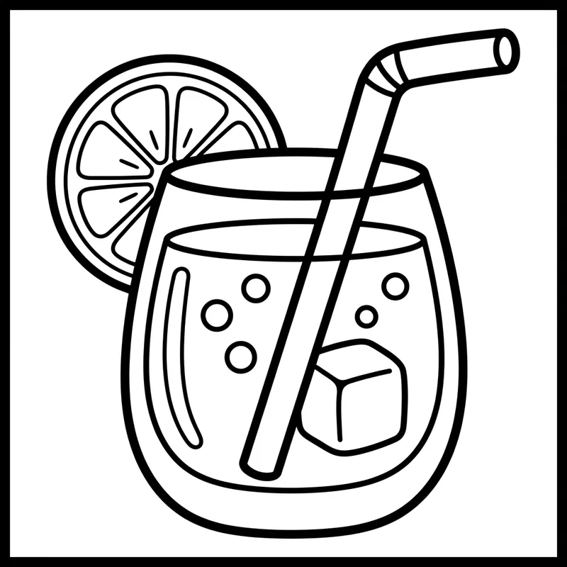 Simple Cocktail Line-Art for Kids to Color Simple Cocktail Line-Art for Kids to Color
