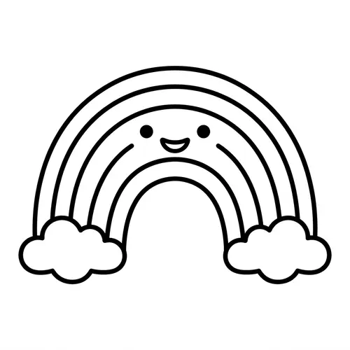 Cute Rainbow Coloring Page for 1-Year-Olds