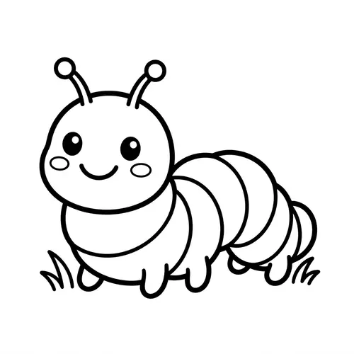 Adorable Caterpillar Coloring Page for Toddlers