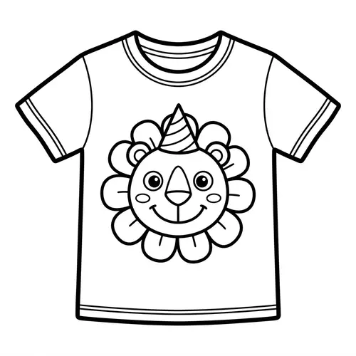 Adorable T-shirt Coloring Page for 4-Year-Olds
