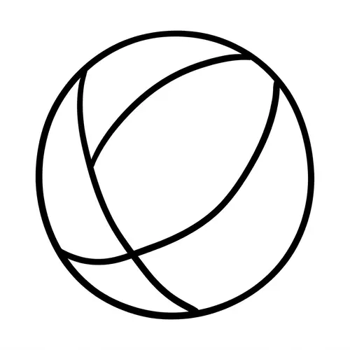 Simple Toy Ball Coloring Page for 2-Year-Olds