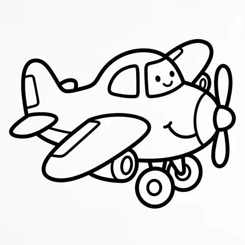 Simple Big Plane Coloring Page for 2-Year-Olds