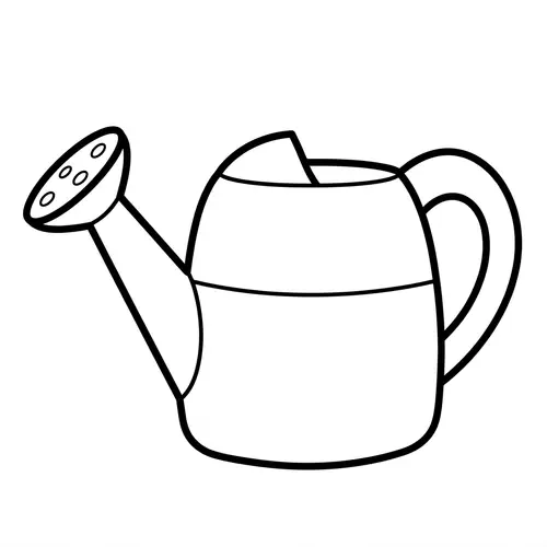 Simple Watering Can Coloring Page for Kids