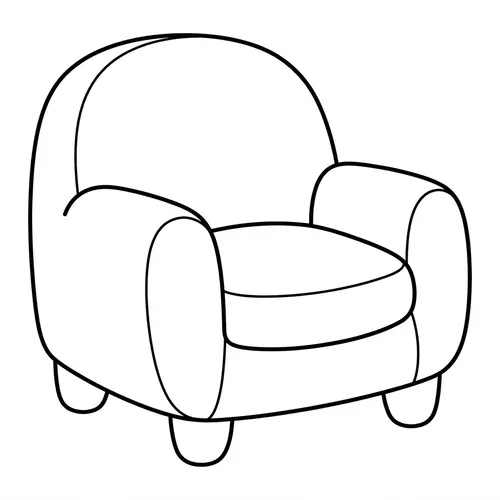 Adorable Armchair Line Art for 1-Year-Olds
