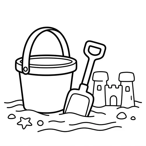 Simple Sand Toys Coloring Page for 2-Year-Olds