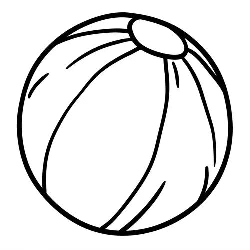 Simple Toy Ball Coloring Page for 2-Year-Olds