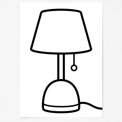 Simple Lamp Coloring Page for 1-Year-Olds