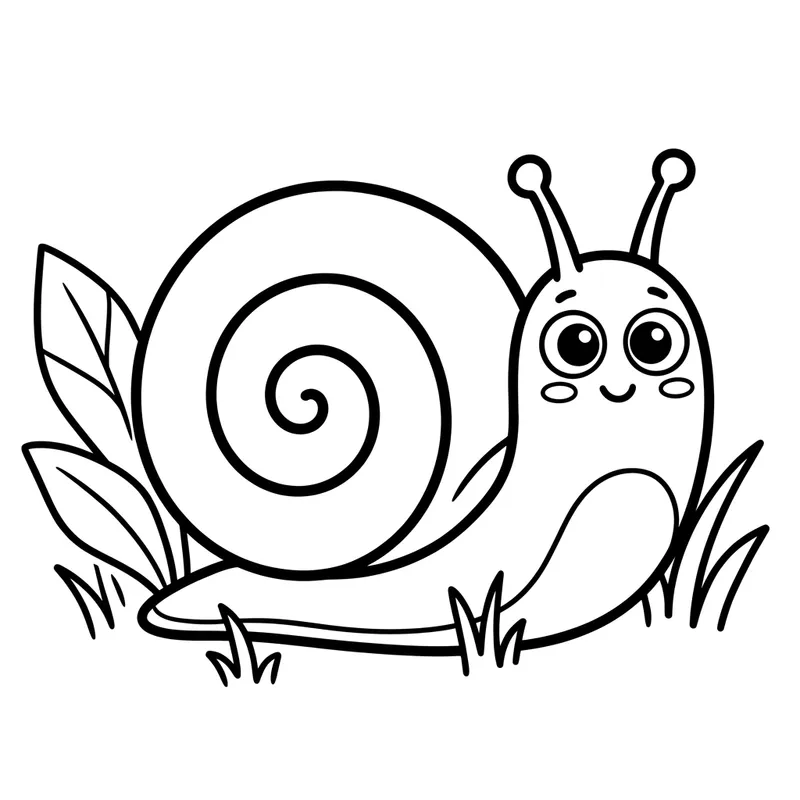 Friendly Snail Coloring Page for Toddlers