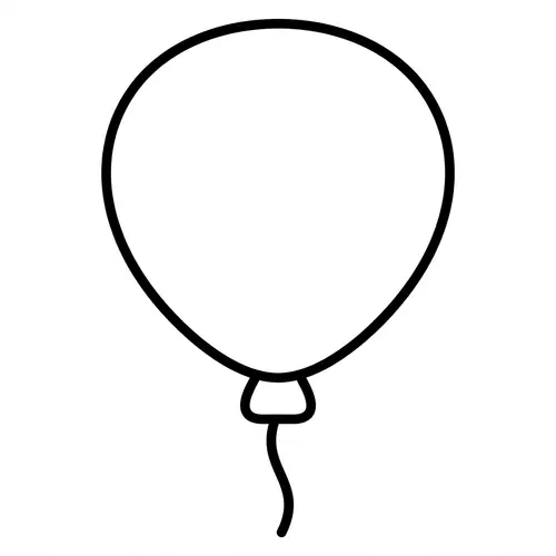 Simple Balloon Coloring Page for 2-Year-Olds