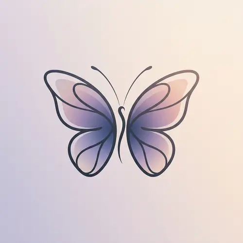 Minimalistic Butterfly: Clean Design with Gradient Colors