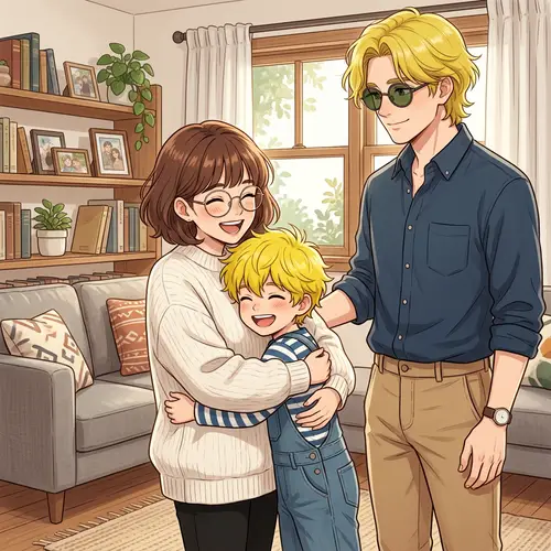 Jujutsu Kaisen Anime Scene: Short Woman, Yellow-Haired Boy, and Nanami Kento