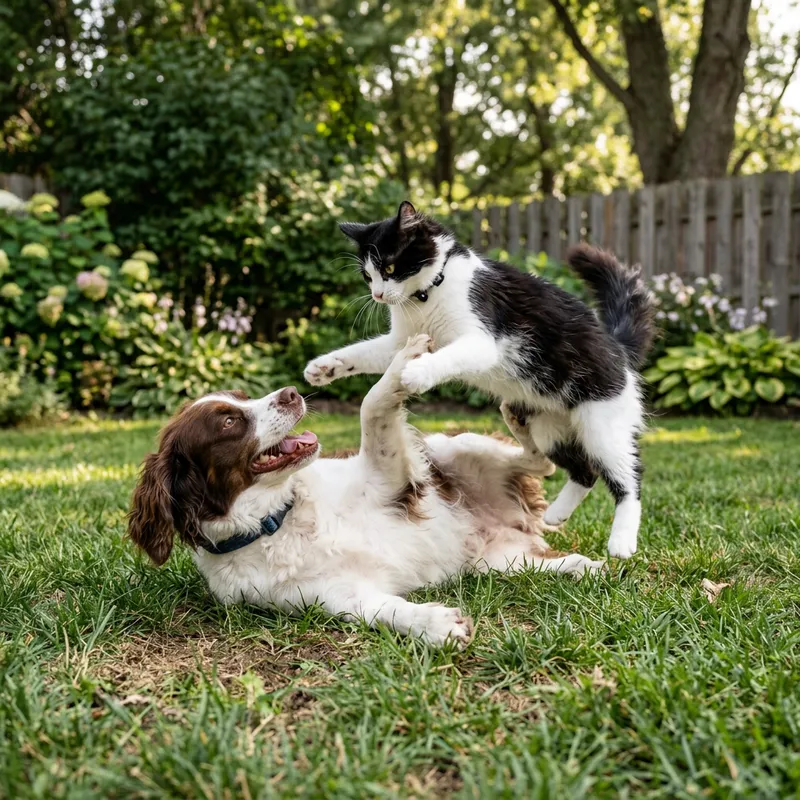 Fierce Cat and Dog Fight | Intense Outdoor Confrontation
