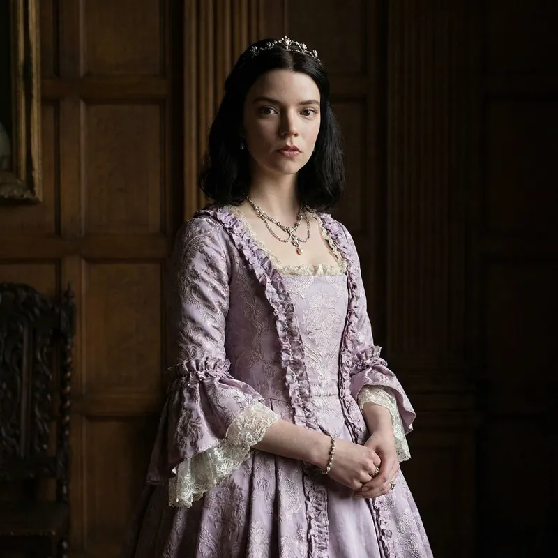 Anya Taylor-Joy in Baroque Lilac Dress