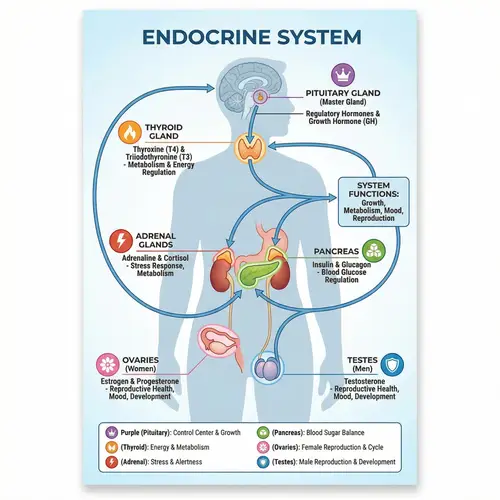 Schematic Diagram: Endocrine System Functions