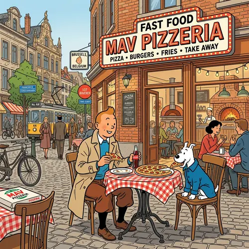 Tintin at Mav Pizzeria: Fast Food Adventures