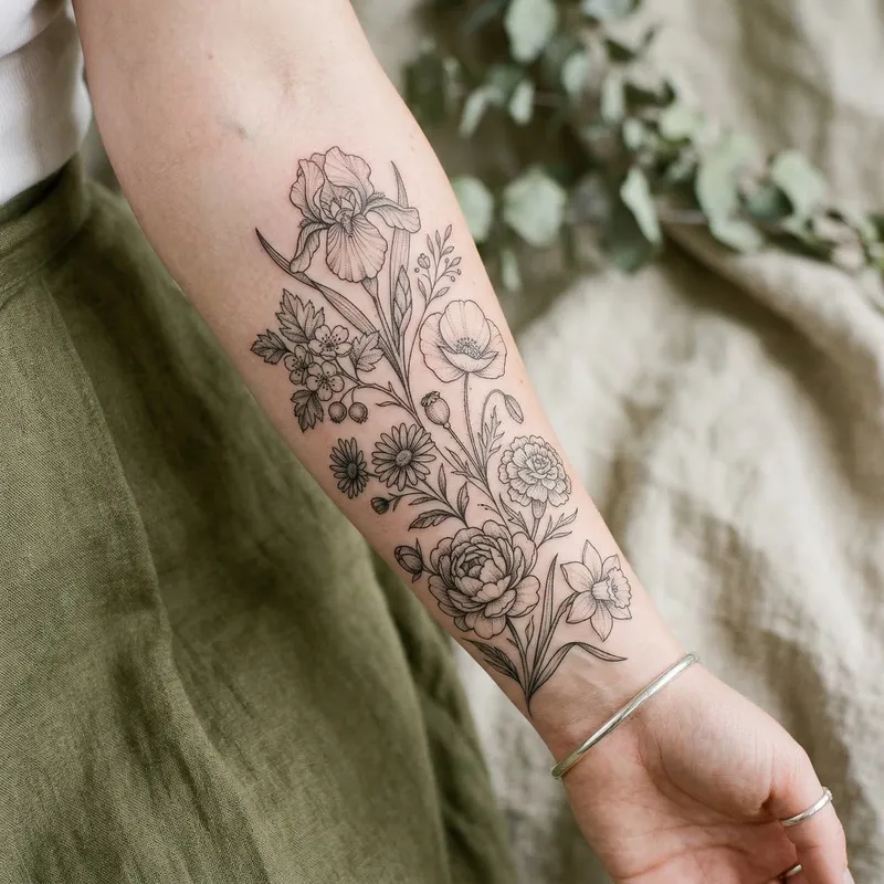 Elegant Birth Flower Tattoo Designs for Every Month