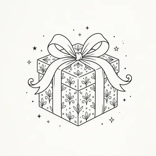 Elegant Gift Box Design for Coupon Bond Drawing