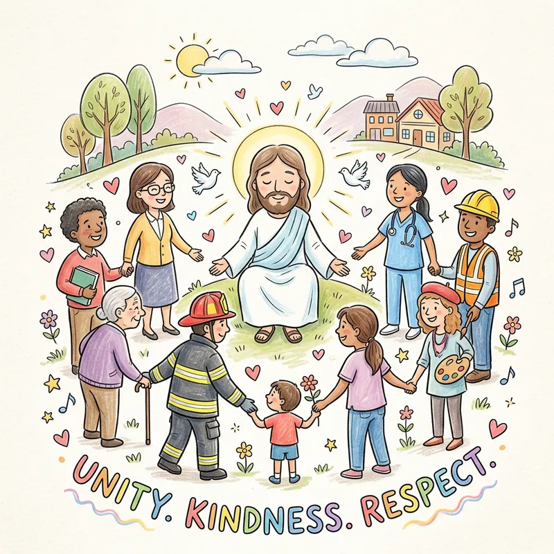 Adorable Doodle of Love and Unity for Jesus & People