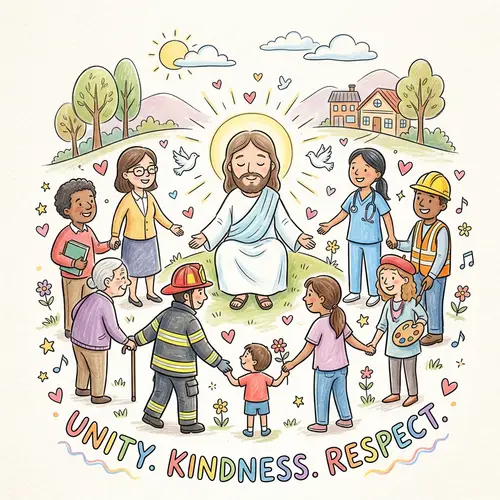 Cute Doodle about Love for Jesus & People