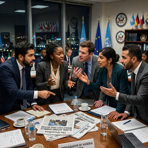 Young Diplomats Discussing Key International News