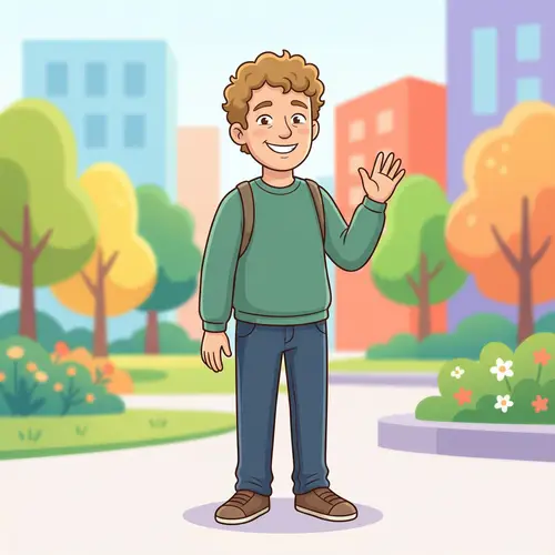 Cartoon Illustration of a Generic Person | Engaging Expression