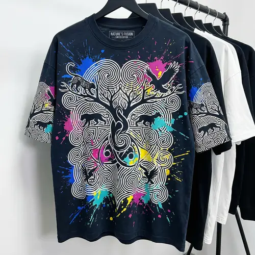 Unique Streetwear Shirt with Nature-Inspired Print